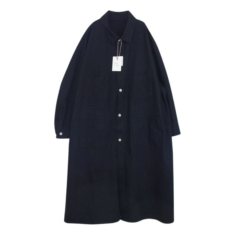 ヘリル 20-020-HL-8050-3 CASHMERE DENIM WORK COAT カシミヤ デニム ワーク コート ブラック系 2【美品】【中古】