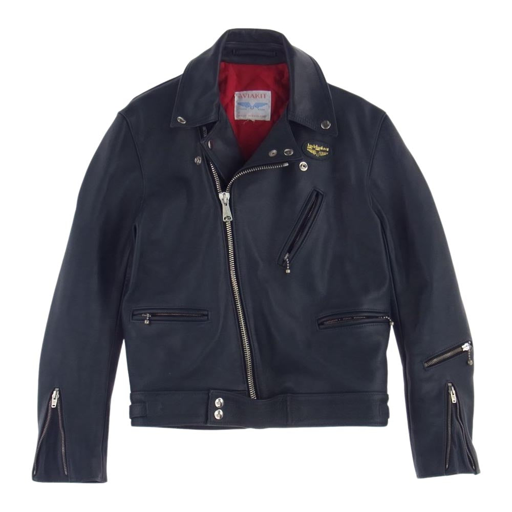 Lewis Leathers ルイスレザー 666期 青羽タグ CYCLONE サイクロン レザー ジャケット ネイビー系 38【中古】