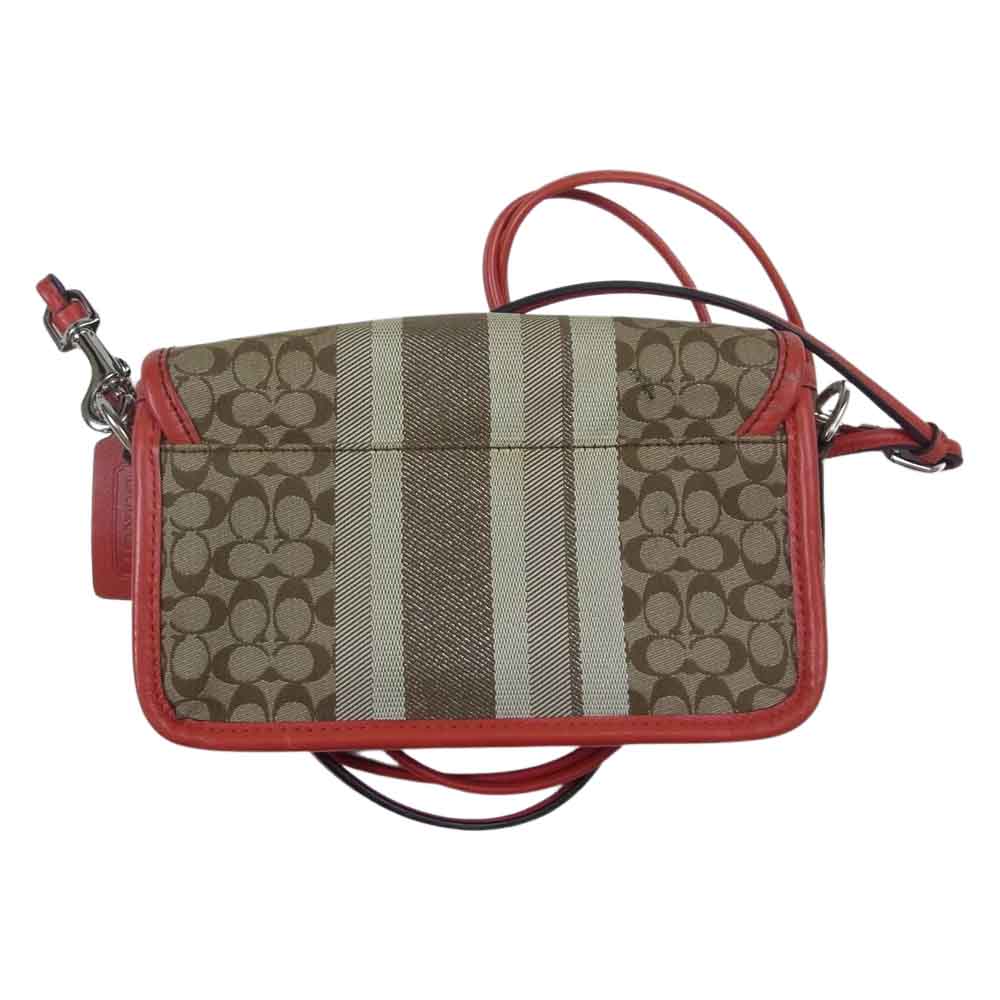 COACH コーチ 19919 シグネチャー ショルダー バッグ オレンジ系【中古】