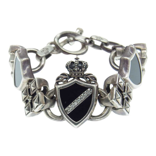 Justin Davis ジャスティンデイビス SBJ190 HERITAGE ヘリテージ オニキス ダイヤモンド ブレスレット シルバー系【中古】