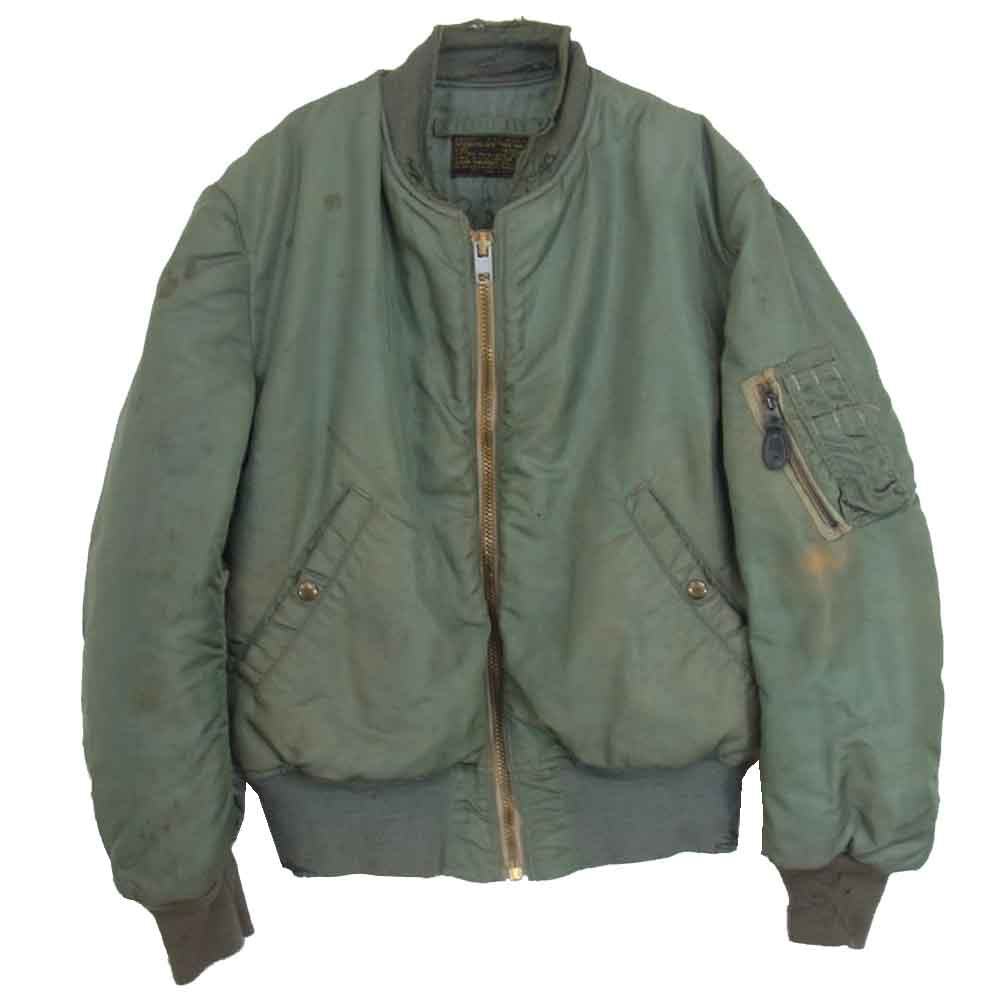 アメリカ空軍 50s~60s 米軍実物 JOHN OWNBEY製 8415-273-3970 MIL-J-8279B ヴィンテージ MA-1 フライト ジャケット カーキ系 M【中古】