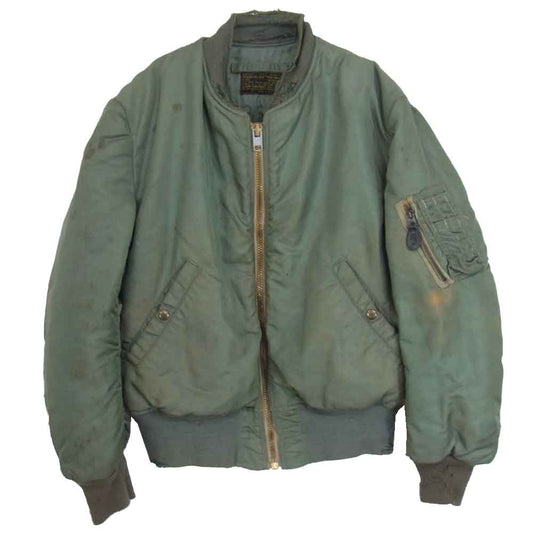 アメリカ空軍 50s~60s 米軍実物 JOHN OWNBEY製 8415-273-3970 MIL-J-8279B ヴィンテージ MA-1 フライト ジャケット カーキ系 M【中古】