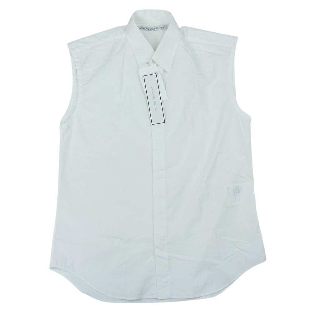 JOHN LAWRENCE SULLIVAN ジョンローレンスサリバン 22SS ３A006-0422-08 BROADCLOTH SLEEVELESS SHIRT  ブロースクロススリーブレスシャツ ホワイト系 46【美品】【中古】