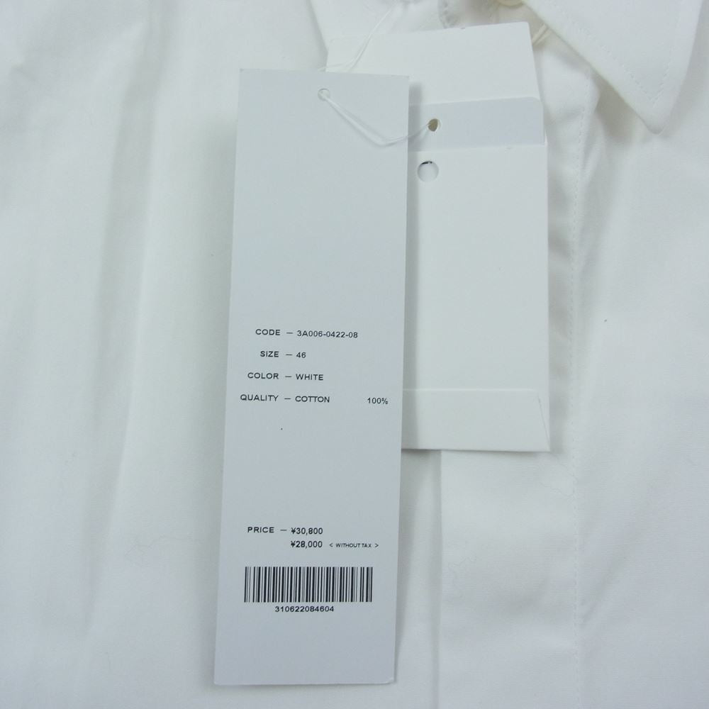 JOHN LAWRENCE SULLIVAN ジョンローレンスサリバン 22SS ３A006-0422-08 BROADCLOTH SLEEVELESS SHIRT  ブロースクロススリーブレスシャツ ホワイト系 46【美品】【中古】