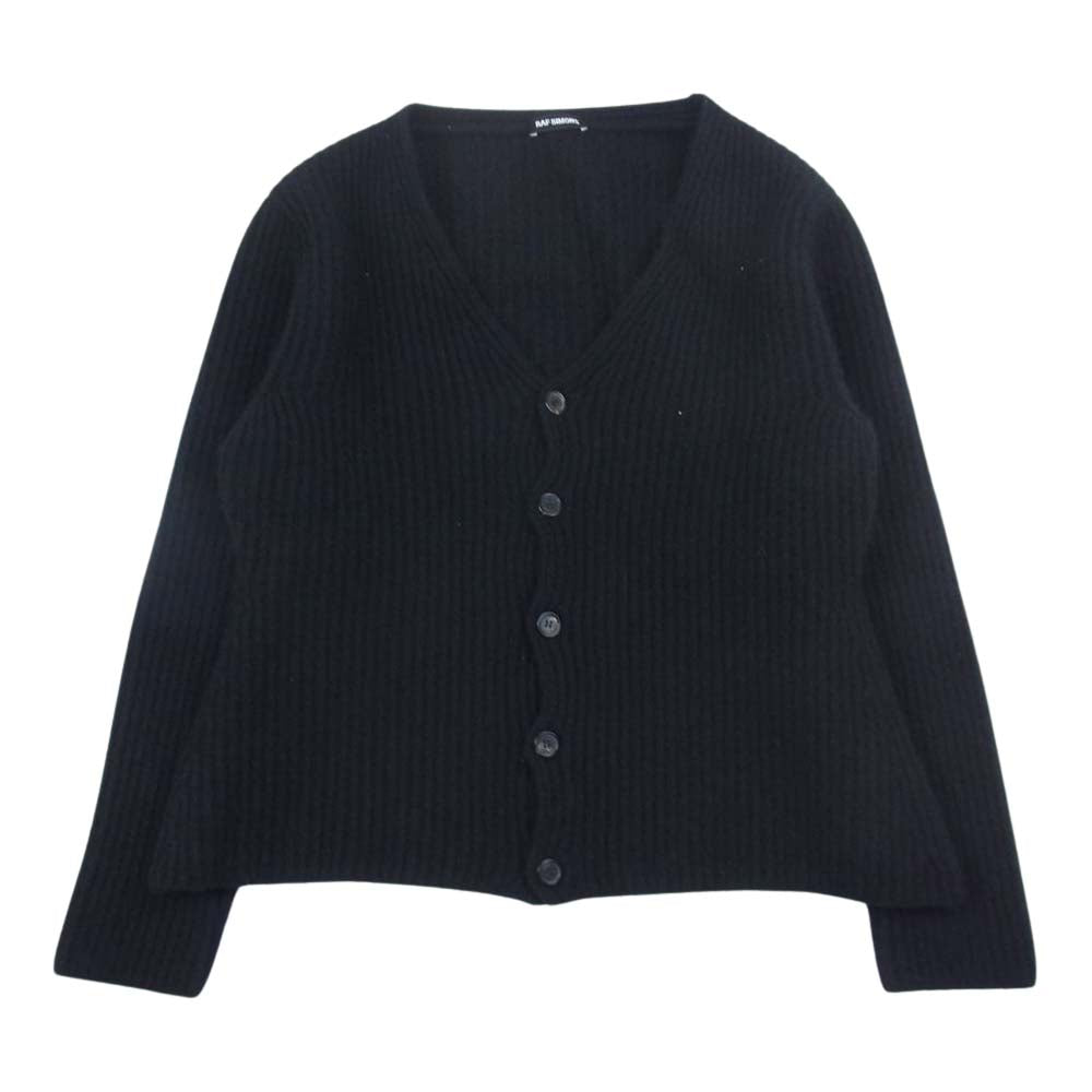 RAF SIMONS ラフシモンズ 110495 アンゴラ混 ウール カーディガン ブラック系 XS【中古】