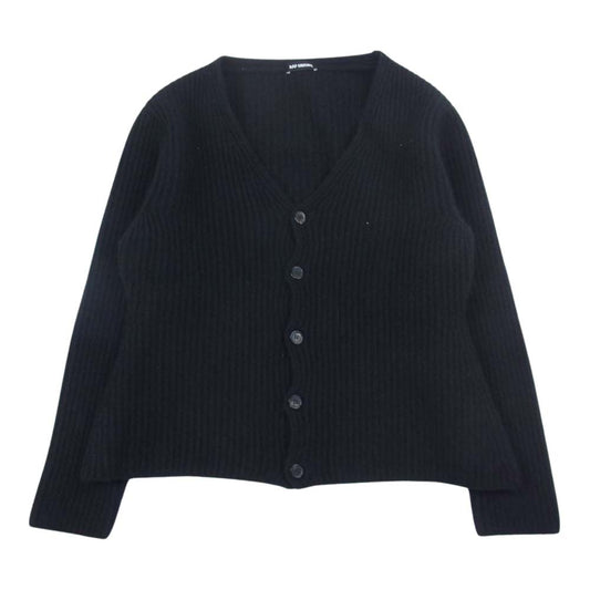 RAF SIMONS ラフシモンズ 110495 アンゴラ混 ウール カーディガン ブラック系 XS【中古】