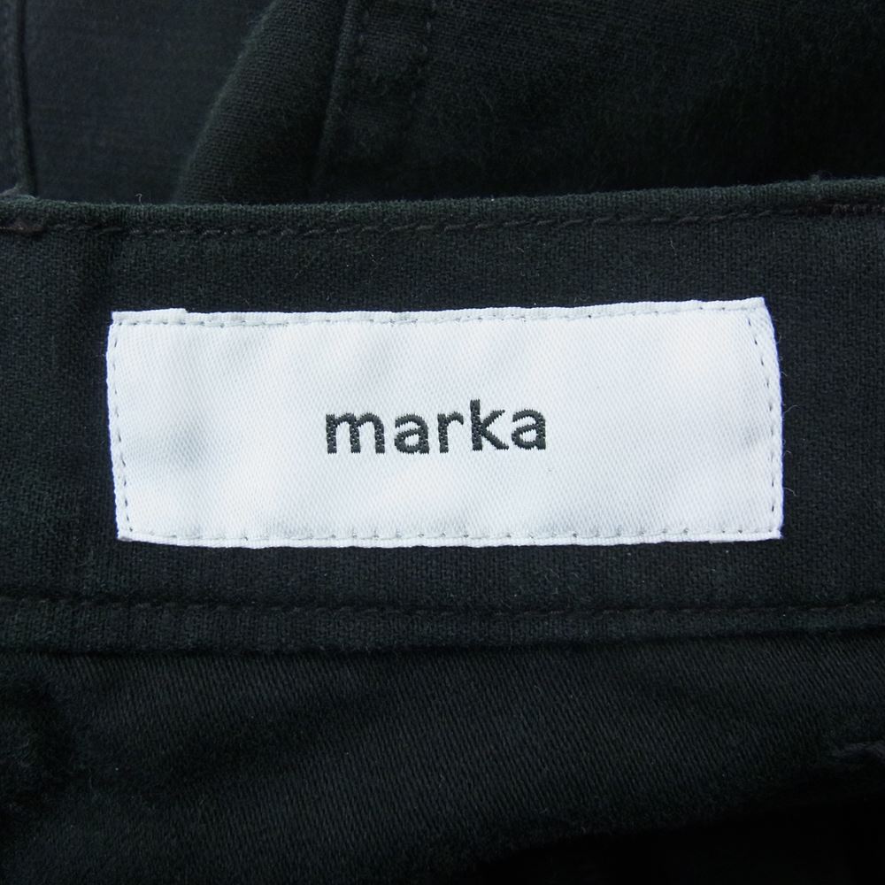 marka マーカ 23ss  M23A-08PT11C BAKER PANTS PAINTED ORGANIC COTTON BACK SATIN ベイカーパンツ ペインテッド ブラック系 1【極上美品】【中古】