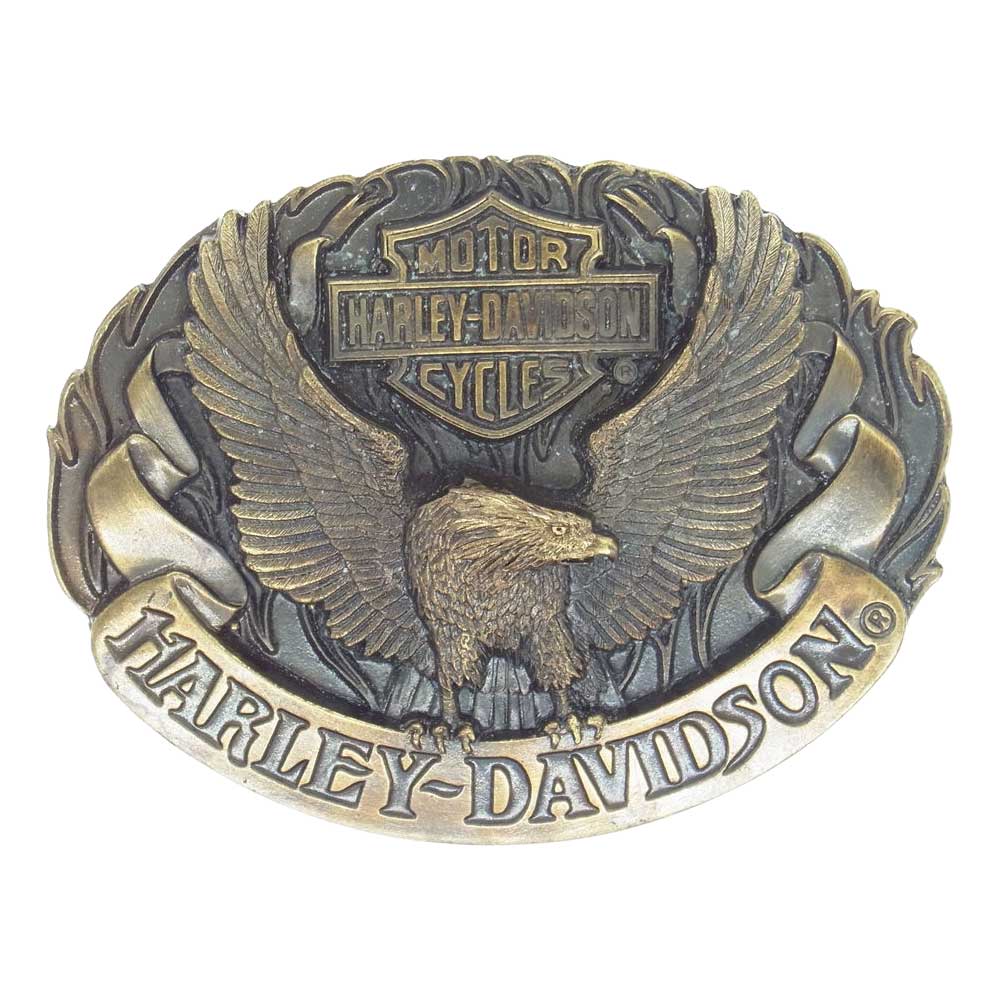 HARLEY DAVIDSON ハーレーダビッドソン HARMONY DESIGN イーグル ロゴ バックル ゴールド系【中古】