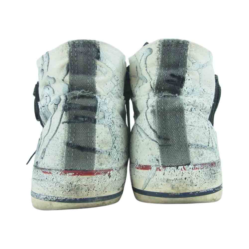 STRUM ストラム WHITE REVOLT ホワイト リボルト ペイント 加工 ハイカット スニーカー ホワイト系 グレー系 ブラック系 39【中古】