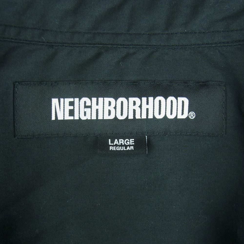 NEIGHBORHOOD ネイバーフッド 23SS 231BENH-SHM01 OVER SHIRT SS ロゴ 刺繍 オーバーサイズ 半袖 シャツ ブラック系 L【美品】【中古】