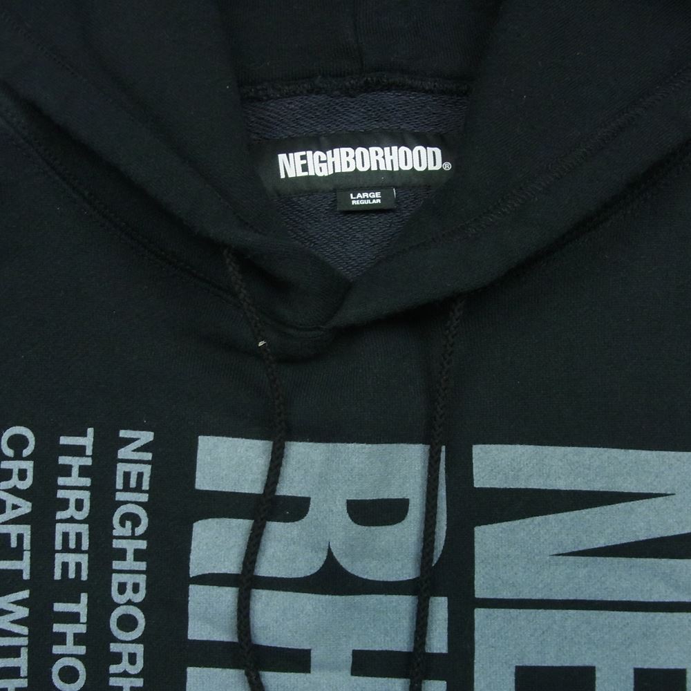 NEIGHBORHOOD ネイバーフッド 22AW 222UWFTN-CSM01S Futura Laboratories フューチュララボラトリーズ HOMESPRAY FL-007 HOODED LS ホームスプレー 切替 プリント パーカー ブラック系 グレー系 L【中古】
