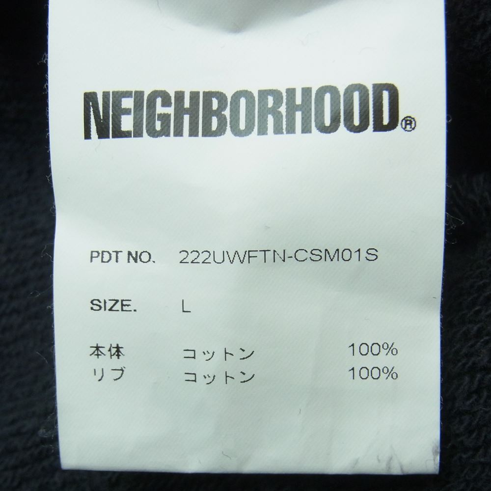 NEIGHBORHOOD ネイバーフッド 22AW 222UWFTN-CSM01S Futura Laboratories フューチュララボラトリーズ HOMESPRAY FL-007 HOODED LS ホームスプレー 切替 プリント パーカー ブラック系 グレー系 L【中古】