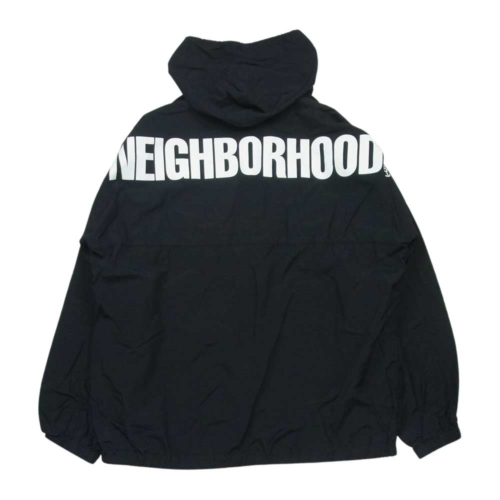 NEIGHBORHOOD ネイバーフッド 21SS 211TSNH-JKM02 ANORAK N-JKT アノラック ロゴ プリント パーカー ジャケット ブラック系 L【中古】