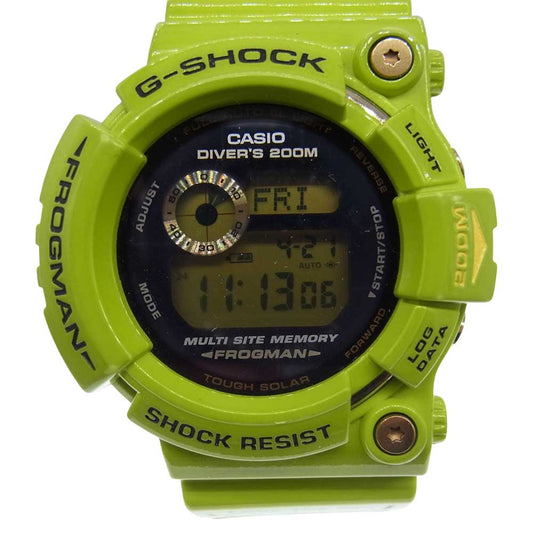 CASIO G-SHOCK カシオ ジーショック GW-200F-3JR FROGMAN Love The Sea And The Earth フロッグマン 雨蛙 デジタル ソーラー 200m潜水防水 ウオッチ ライトグリーン系【中古】