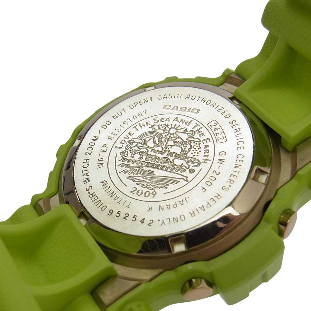 CASIO G-SHOCK カシオ ジーショック GW-200F-3JR FROGMAN Love The Sea And The Earth フロッグマン 雨蛙 デジタル ソーラー 200m潜水防水 ウオッチ ライトグリーン系【中古】