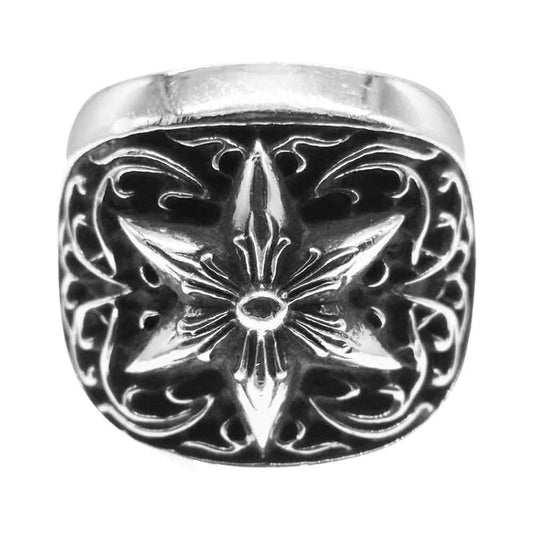 CHROME HEARTS クロムハーツ（原本有） CLASSIC OVAL STAR RING クラシック オーバルスター リング シルバー系 26号【中古】