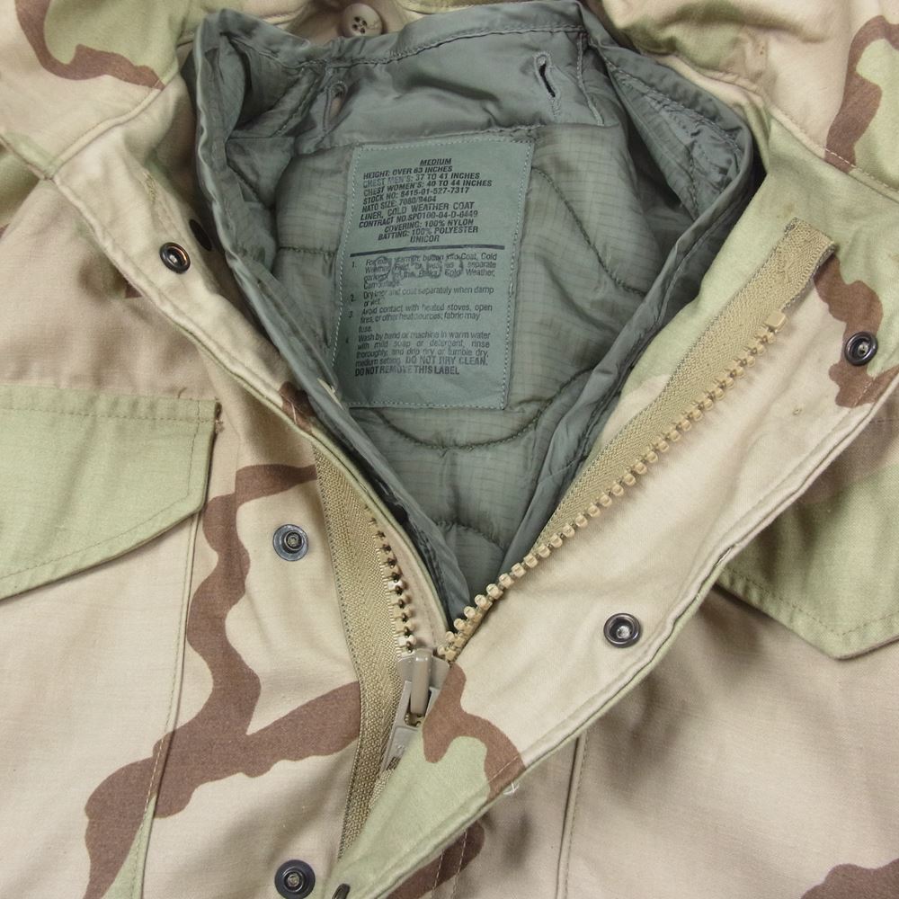 アメリカ軍 8415-01-325-6438 90s COAT COLD WEATHER FIELD CLASS M-65 ライナー付フィールド ジャケット デザートカモ ベージュ系 S【中古】