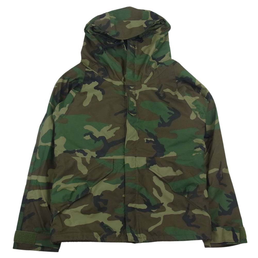 アメリカ軍 8415-01-228-1312 80s ECWCS エクワックス 前期型 PARKA EXTENDED COLD WEATHER GORE-TEX ゴアテックス コールドウェザー パーカ ジャケット ウッドランドカモ カーキ系 S【中古】