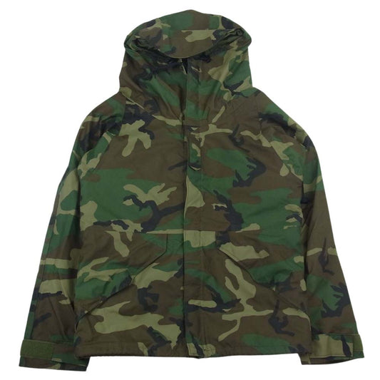 アメリカ軍 8415-01-228-1312 80s ECWCS エクワックス 前期型 PARKA EXTENDED COLD WEATHER GORE-TEX ゴアテックス コールドウェザー パーカ ジャケット ウッドランドカモ カーキ系 S【中古】