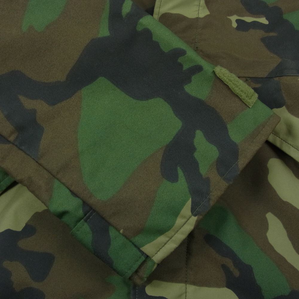 アメリカ軍 8415-01-228-1312 80s ECWCS エクワックス 前期型 PARKA EXTENDED COLD WEATHER GORE-TEX ゴアテックス コールドウェザー パーカ ジャケット ウッドランドカモ カーキ系 S【中古】