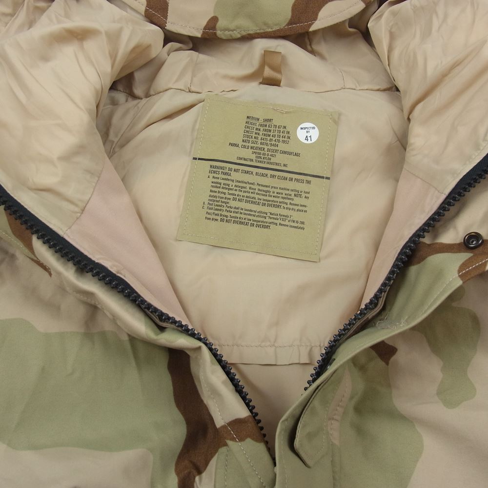 アメリカ軍 8415-01-470-1952 00s ECWCS エクワックス PARKA COLD WEATHER GORE-TEX ゴアテックス コールド ウェザー パーカー ジャケット デザートカモ ベージュ系 M【中古】