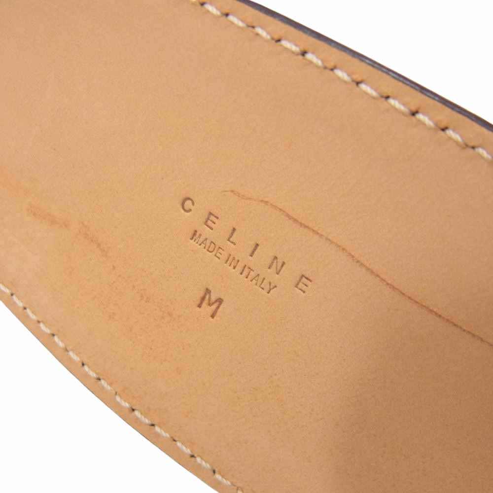CELINE セリーヌ ラフィア 麦わら レザー ベルト ベージュ系【中古】