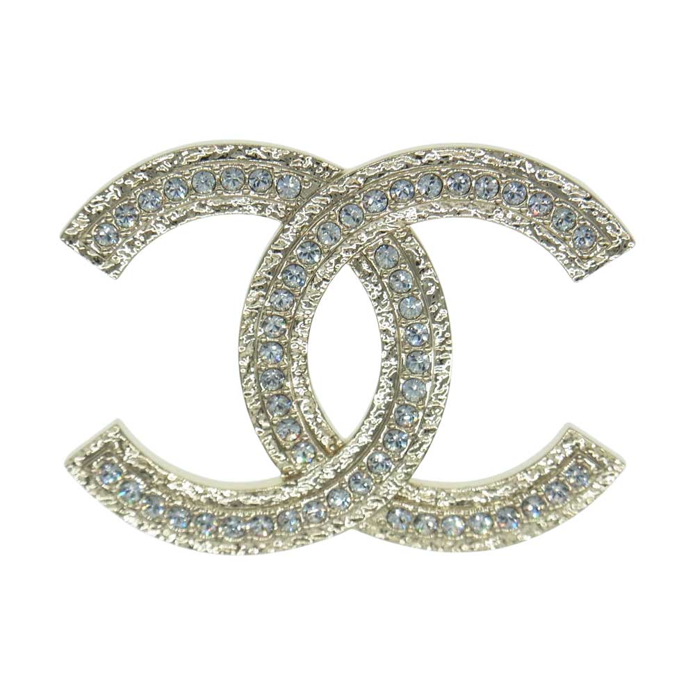 CHANEL シャネル B23P ココマーク ストーン ブローチ ゴールド系【中古】