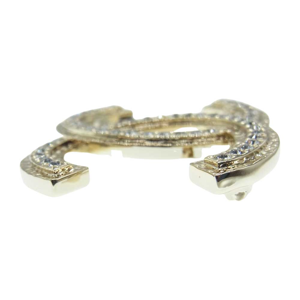 CHANEL シャネル B23P ココマーク ストーン ブローチ ゴールド系【中古】