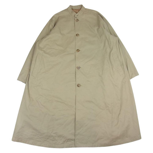 PORTER CLASSIC ポータークラシック SILK GABARDINE COAT W/SILK SCARF LINING ＆ GOLD CHARM ゴールドチャーム シルクスカーフ 裏地 シルクギャバジン スタンドカラー コート ベージュ系 2【中古】