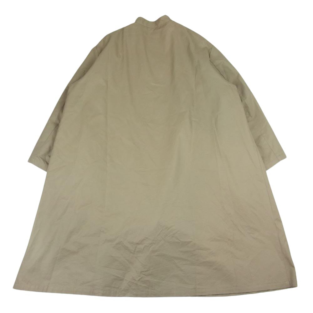 PORTER CLASSIC ポータークラシック SILK GABARDINE COAT W/SILK SCARF LINING ＆ GOLD CHARM ゴールドチャーム シルクスカーフ 裏地 シルクギャバジン スタンドカラー コート ベージュ系 2【中古】