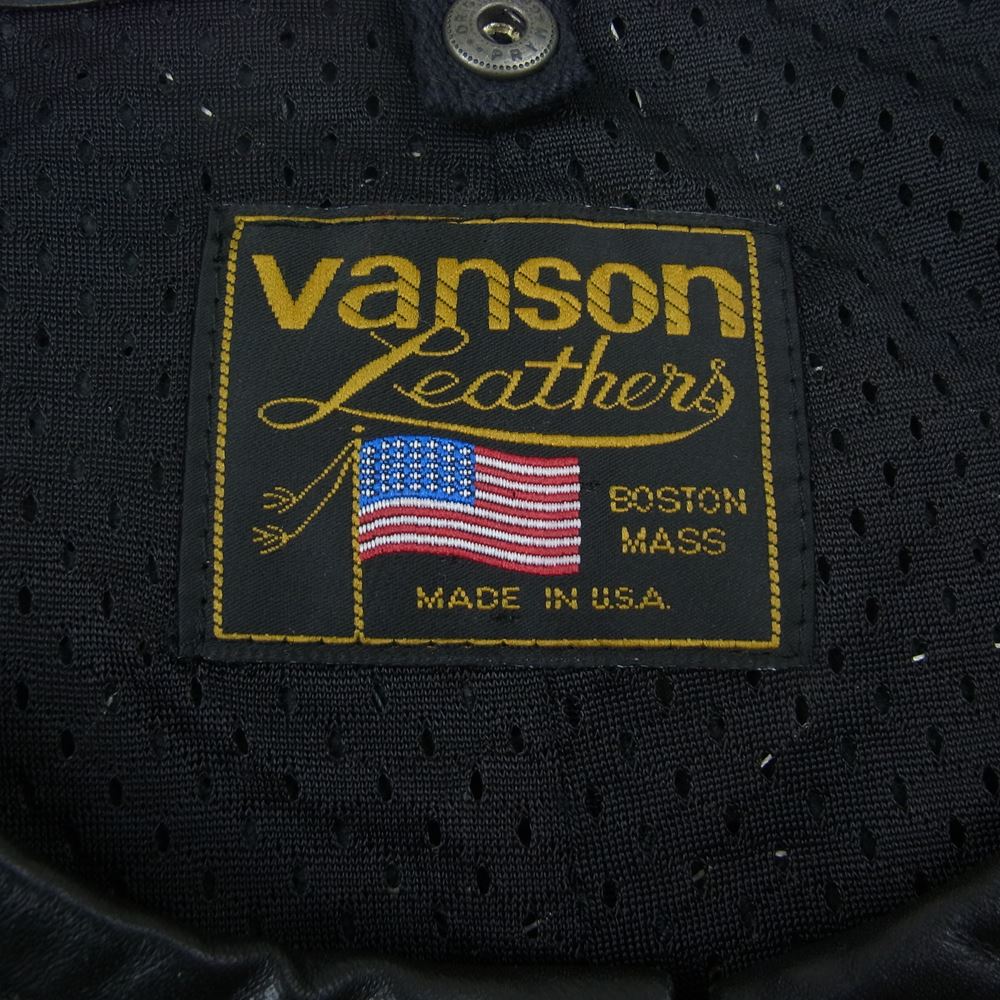 VANSON バンソン BONE JACKET カスタム ボーン パンチングレザー ライダース ジャケット  ブラック系【中古】