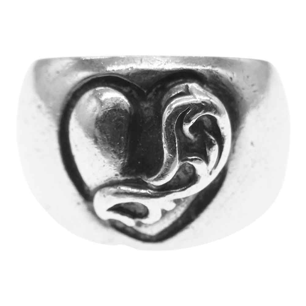 CHROME HEARTS クロムハーツ（原本無） HEART IN BAND ハート イン バンド リング シルバー系 7.5号程度【中古】