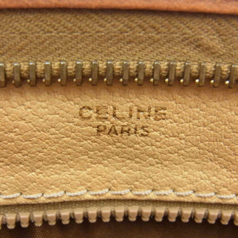 CELINE セリーヌ マカダム クラッチバッグ セカンドバッグ ライトブラウン系【中古】