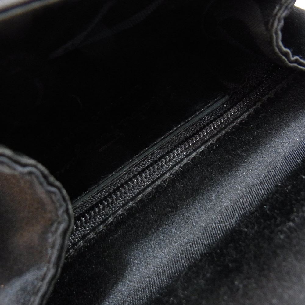 Salvatore Ferragamo サルヴァトーレフェラガモ ヴァラリボン サテン ラインストーン ハンドバッグ ブラック系【中古】