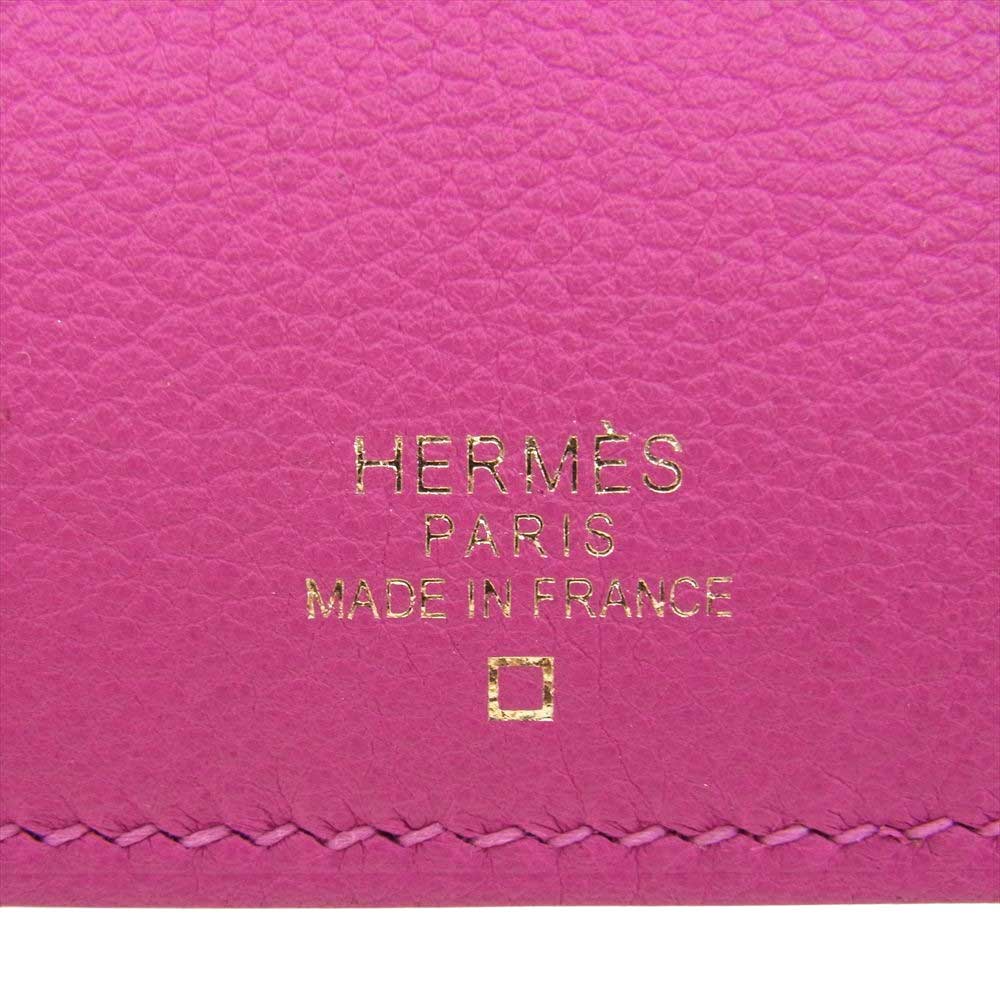 HERMES エルメス プティ シュヴォー パスケース カードケース レッド系 ピンク系【新古品】【未使用】【中古】