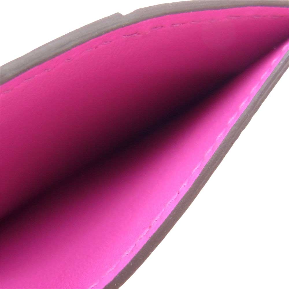 HERMES エルメス プティ シュヴォー パスケース カードケース レッド系 ピンク系【新古品】【未使用】【中古】