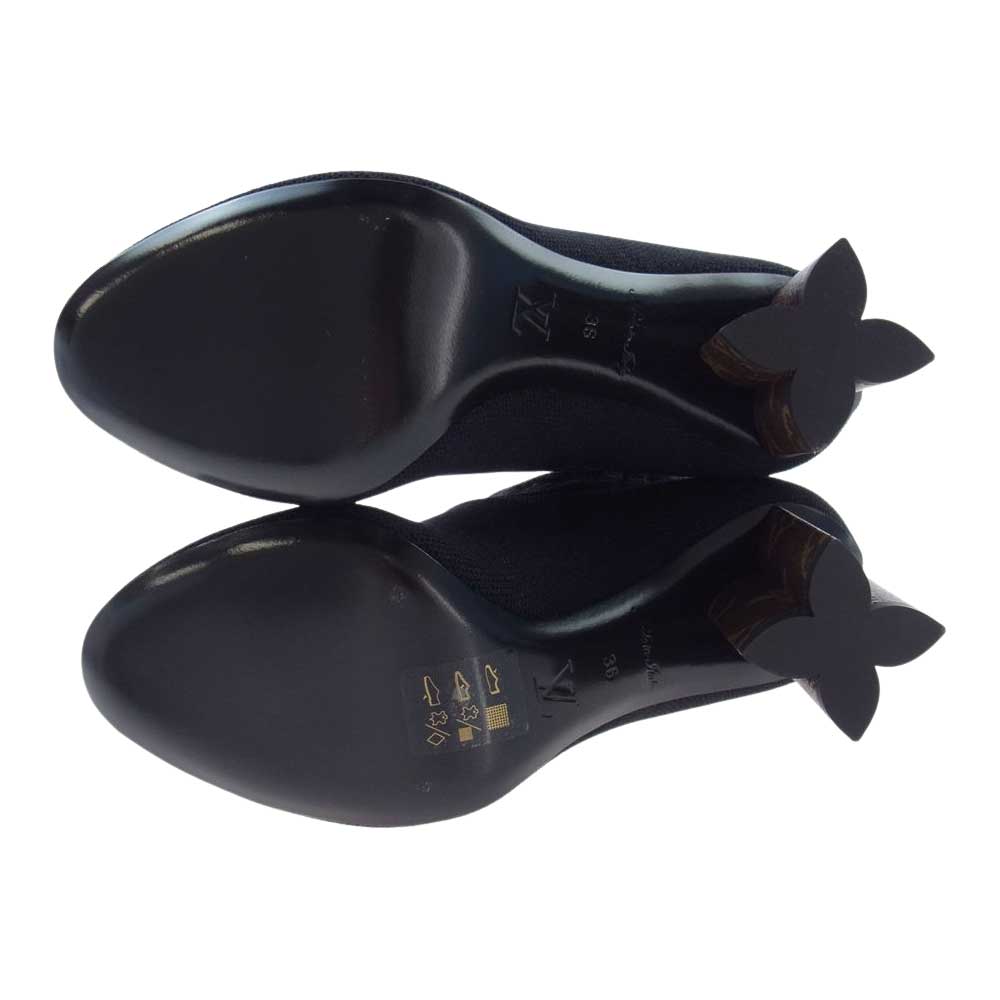 LOUIS VUITTON ルイ・ヴィトン 1A8558 シルエットライン モノグラム アンクルソックスブーツ ブラック系 36【新古品】【未使用】【中古】