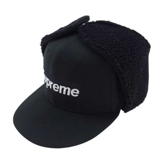 Supreme シュプリーム 21AW Earflap Box Logo New Era Cap イヤーフラップ ボックス ロゴ ニュー エラ キャップ ブラック系 7 3/8【中古】