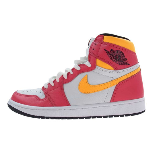 NIKE ナイキ 555088-603 AIR JORDAN 1 HIGH OG LIGHT FUSION RED エアジョーダン1 ハイ OG ライト フュージョンレッド スニーカー ピンク系 イエロー系 27cm【新古品】【未使用】【中古】