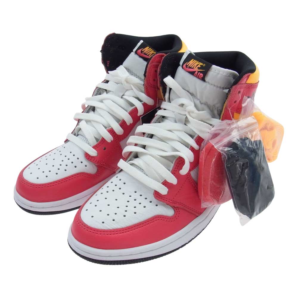 NIKE ナイキ 555088-603 AIR JORDAN 1 HIGH OG LIGHT FUSION RED エアジョーダン1 ハイ OG ライト フュージョンレッド スニーカー ピンク系 イエロー系 27cm【新古品】【未使用】【中古】