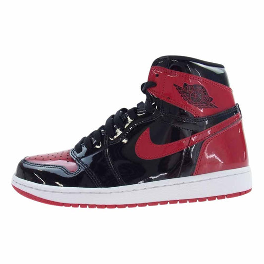 NIKE ナイキ 555088-063 AIR JORDAN 1 Patent Bred ブレッド パテント スニーカー ブラック系 レッド系 27cm【新古品】【未使用】【中古】