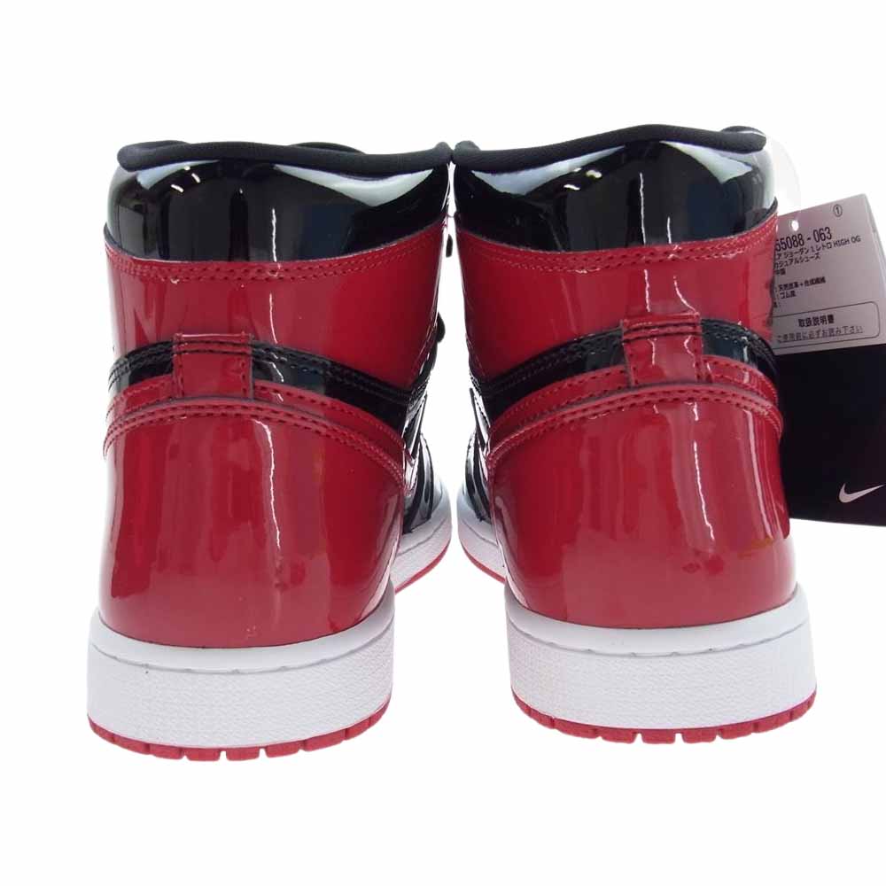 NIKE ナイキ 555088-063 AIR JORDAN 1 Patent Bred ブレッド パテント スニーカー ブラック系 レッド系 27cm【新古品】【未使用】【中古】