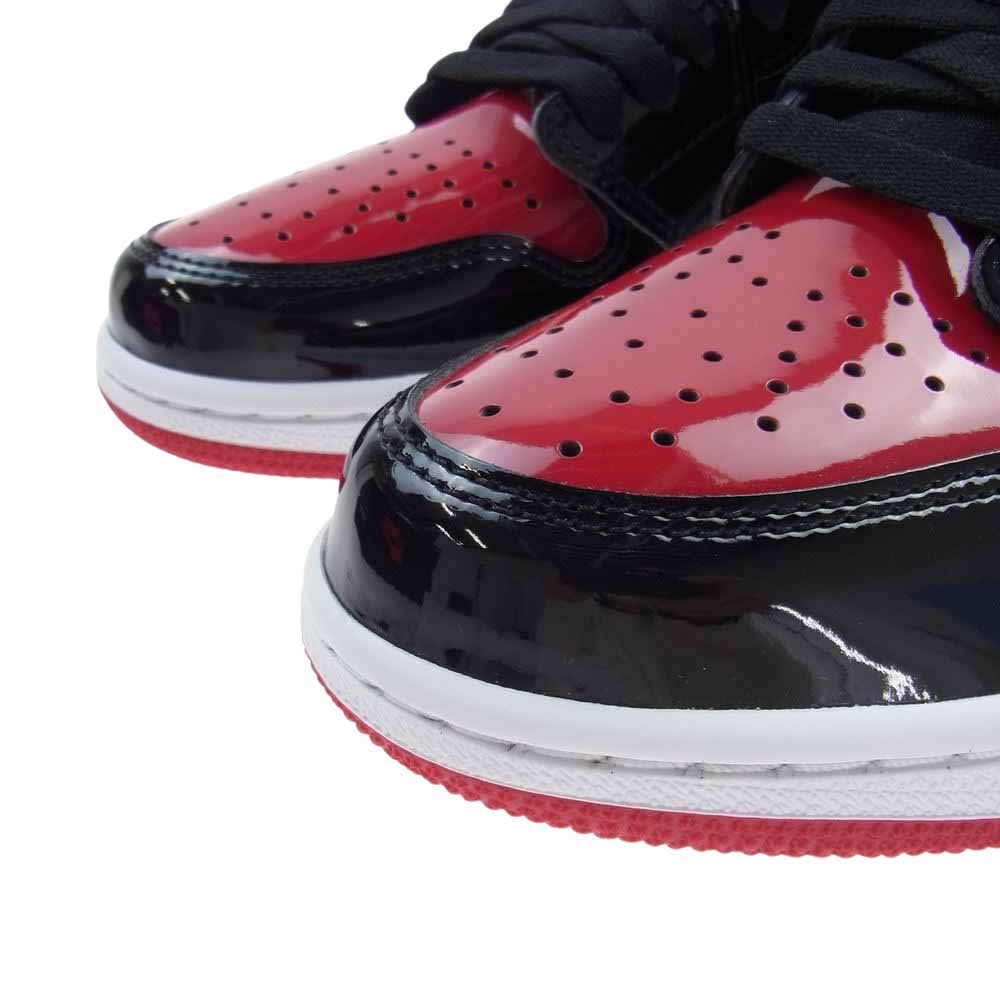 NIKE ナイキ 555088-063 AIR JORDAN 1 Patent Bred ブレッド パテント スニーカー ブラック系 レッド系 27cm【新古品】【未使用】【中古】