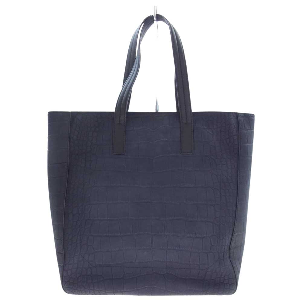 Salvatore Ferragamo サルヴァトーレフェラガモ 型押し レザー トートバッグ ダークネイビー系【中古】