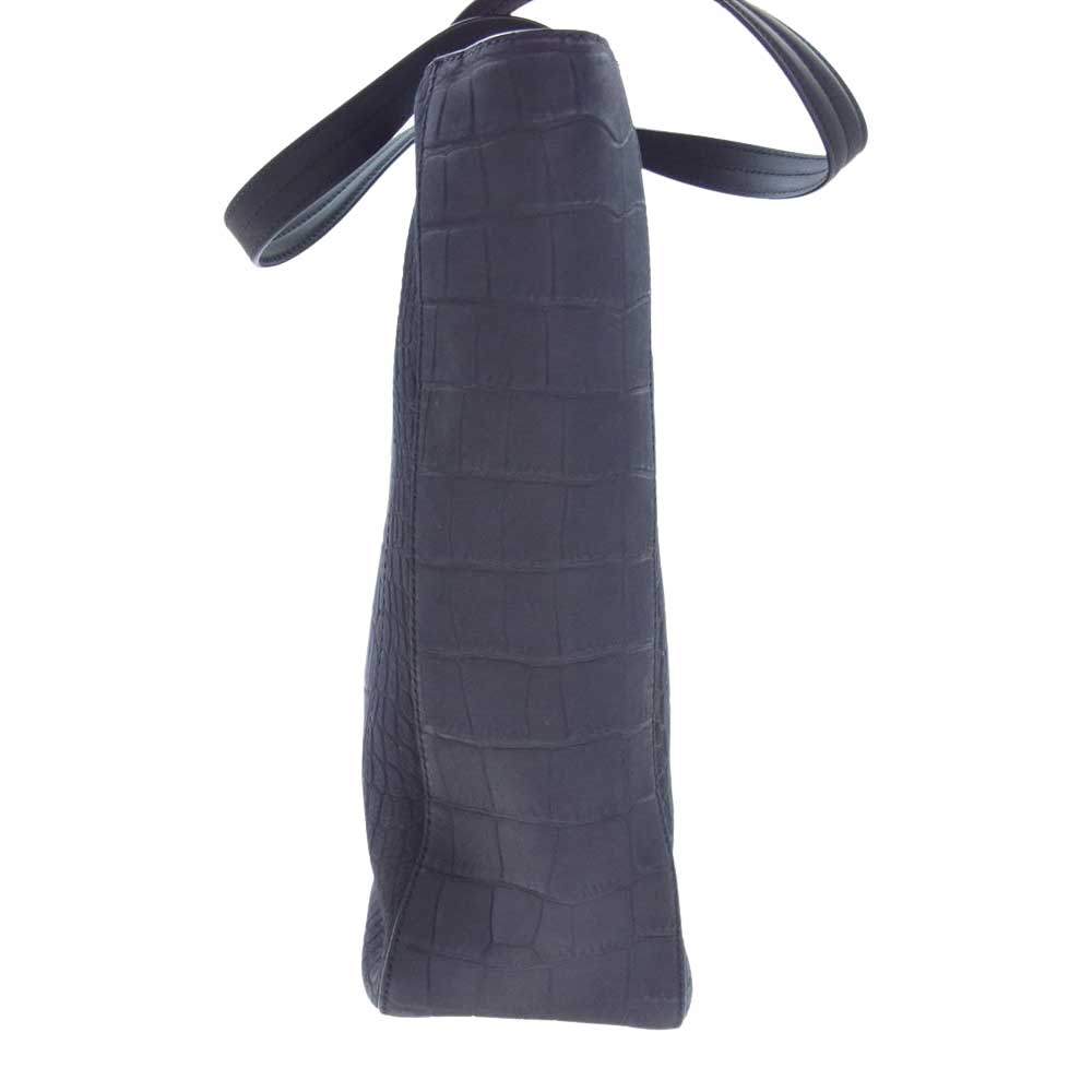 Salvatore Ferragamo サルヴァトーレフェラガモ 型押し レザー トートバッグ ダークネイビー系【中古】