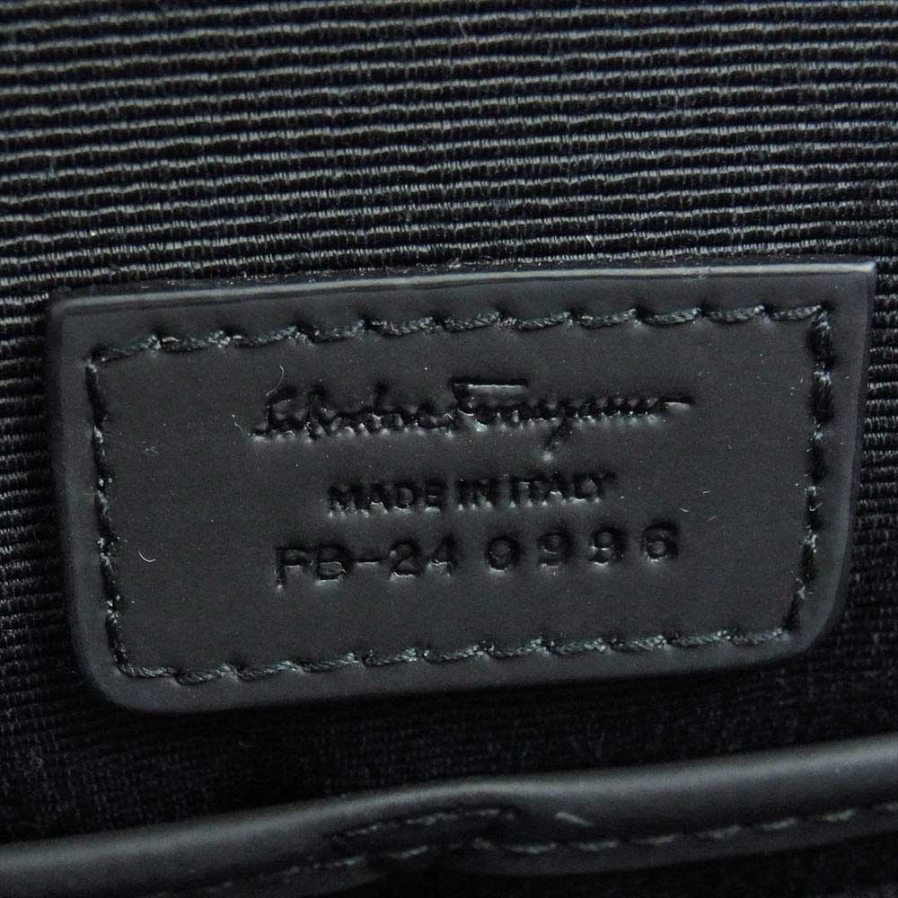 Salvatore Ferragamo サルヴァトーレフェラガモ 型押し レザー トートバッグ ダークネイビー系【中古】