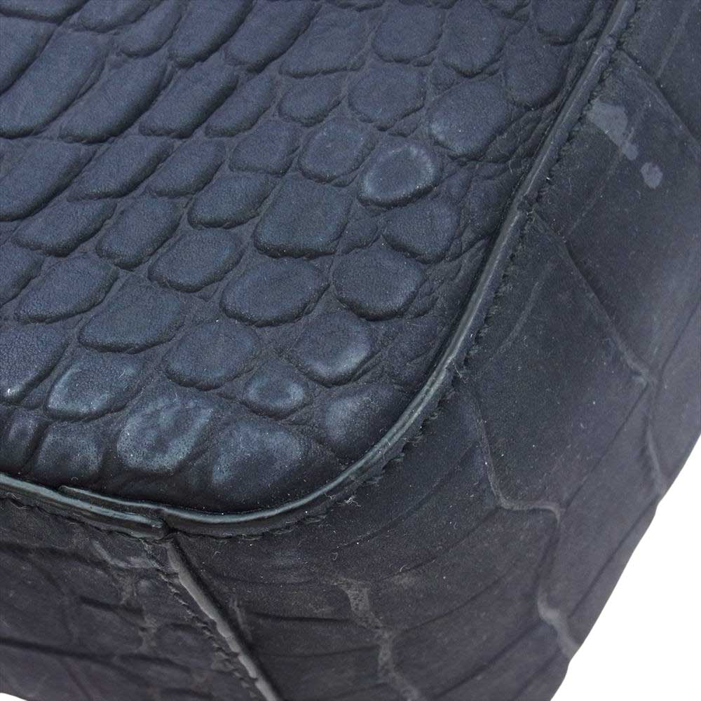 Salvatore Ferragamo サルヴァトーレフェラガモ 型押し レザー トートバッグ ダークネイビー系【中古】