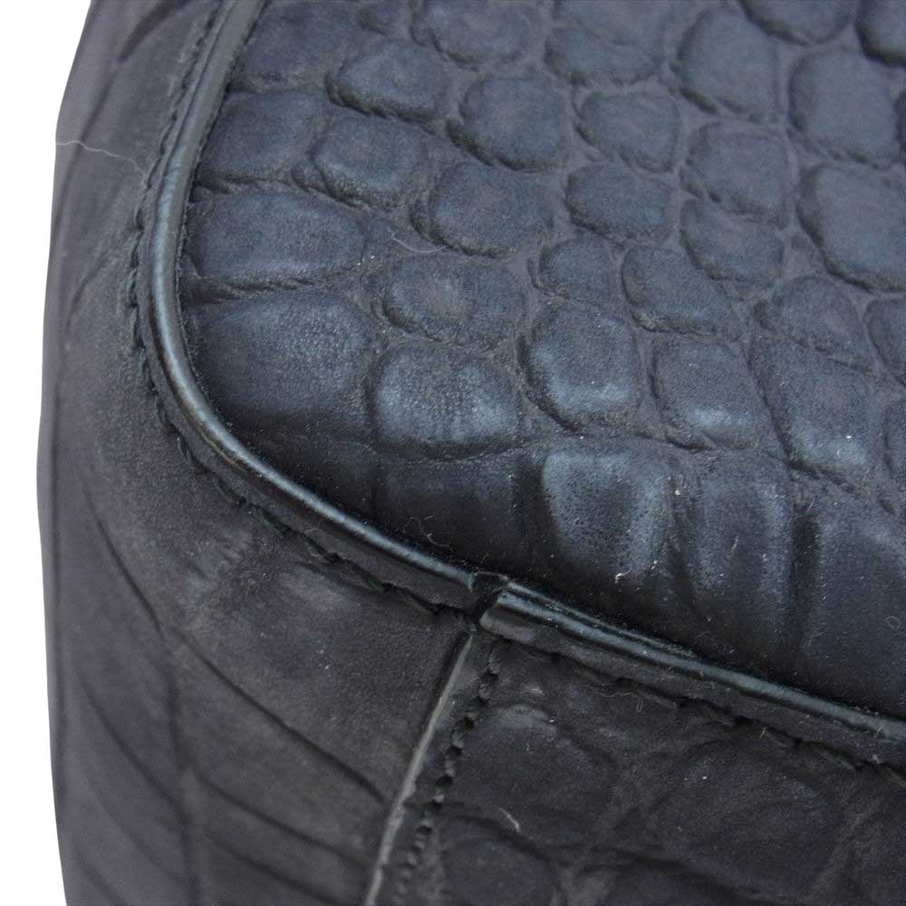 Salvatore Ferragamo サルヴァトーレフェラガモ 型押し レザー トートバッグ ダークネイビー系【中古】