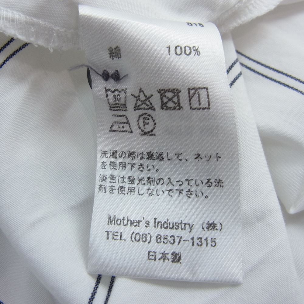 ミズイロインド 818 オーバーサイズ ストライプ 比翼 シャツ ブラウス ホワイト系【中古】