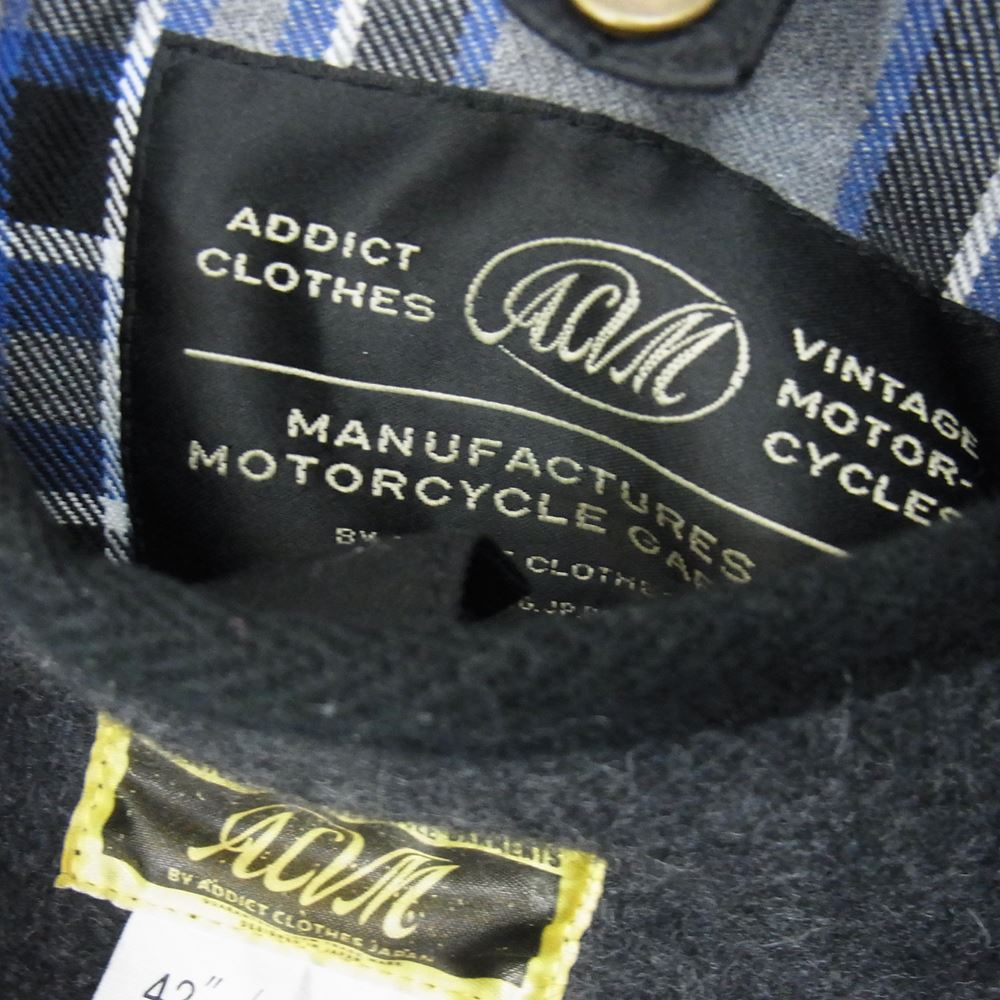 ADDICT CLOTHES アディクトクローズ ACV-WX02 WAXED COTTON BMC JACKET ワックス コットン レーシング ジャケット ブラック系 42【美品】【中古】